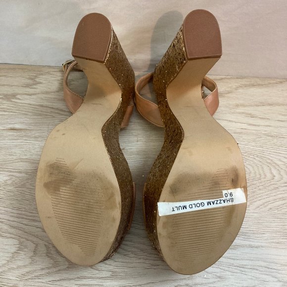 Steve Madden Shazzam Gold Glitter & nude platform - Picture 7 of 9